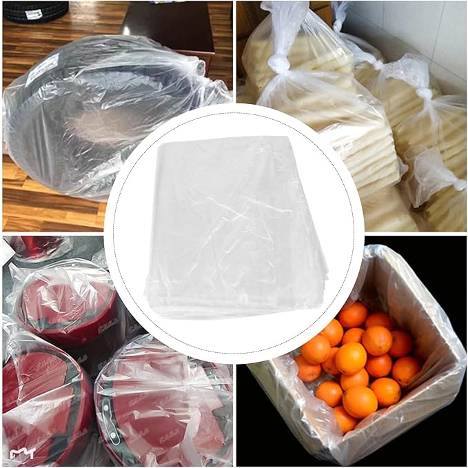 Pe Flat Open Poly Trash Bags 60x45cm 200pcs Disposable Waterproof Plastic Rubbish Bags for Household Kitchen Waste Disposal