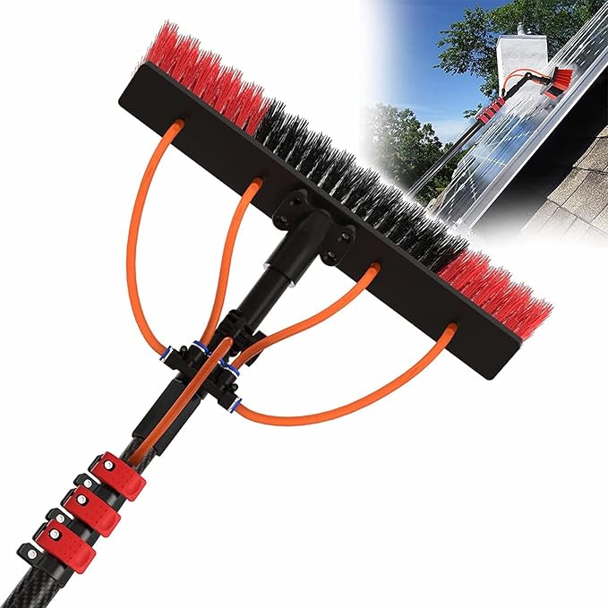 Water Fed Pole Kit Window Cleaning Kit Window Cleaning PoleTall Window Glass Cleaning Photovoltaic and Solar Panels35FT/10.8M