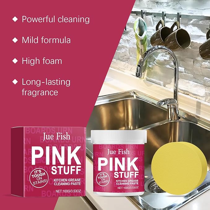 Kitchen Degreaser Cleaning Paste - Multi-Purpose Removes Stubborn Grease &amp Grime Easy To Use(2PCS)