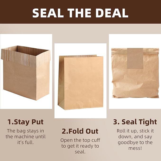 (20-Pack) Calvana Super Strong Compactor Bags Heavy-Duty Kitchen Paper Trash Bags with Leak Proof Plastic Liner Fits GE Model Compactors with Rectangular Containers Includes 20 Sticker Seals