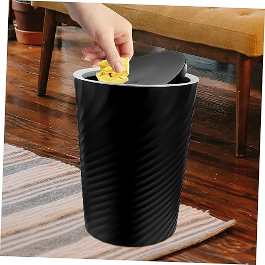 Healifty Capacity Trash Can with Lid Wastebasket for Home Office Outdoor Use Versatile Garbage Container for Bathroom Bedroom Kitchen