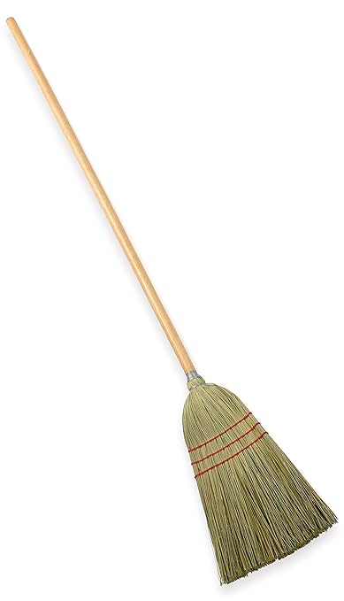 Carlisle FoodService Products 4134967 Corn Blend Warehouse Broom Straw with Wood Handle 10 Bristle Trim 55 Length Natural (Case of 12)