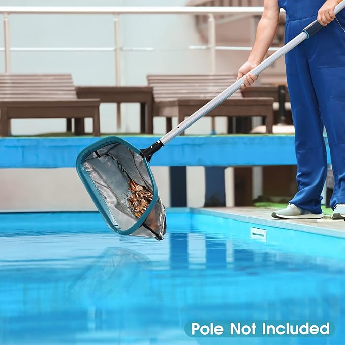 POOLWHALE Pool Skimmer Net Rake Aluminum Frame Deep Nylon Net Ultra Fine Mesh Pool Nets for Cleaning Leaves Debris &amp Swimming Pools Skimming