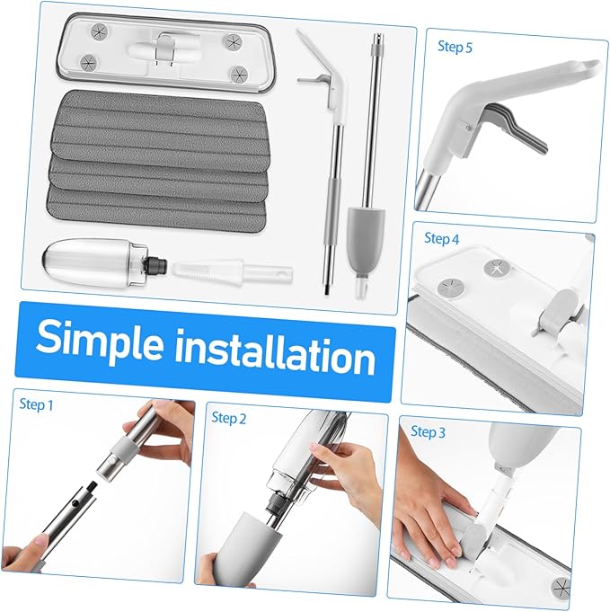 Wet Dry Mop with Water Tank Flat Rotatable Design Replacement Pads Included for Hardwood Tile Laminate Floor Cleaning