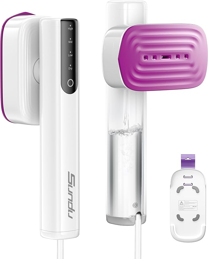 Steamer for Clothes 2-in-1 Travel Steamer &amp Iron for Clothes Portable Handheld Garment Steamer 15s Fast Heat-up 1200W Large Ceramic Heat Panel Quick Wrinkle Removal Travel &amp Home Use