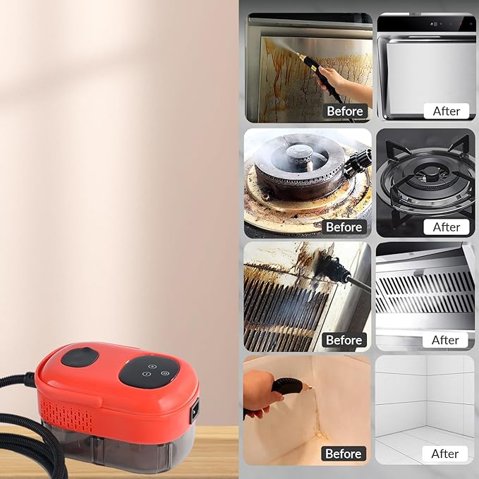 Handheld Steam Cleaner Steam Shot Cleaner 2500W High Heat Steamer for Bed Bugs High Temperature Steamer for Car Detailing Grout Steam Cleaner for Couch Windows Kitchen Bathroom Home