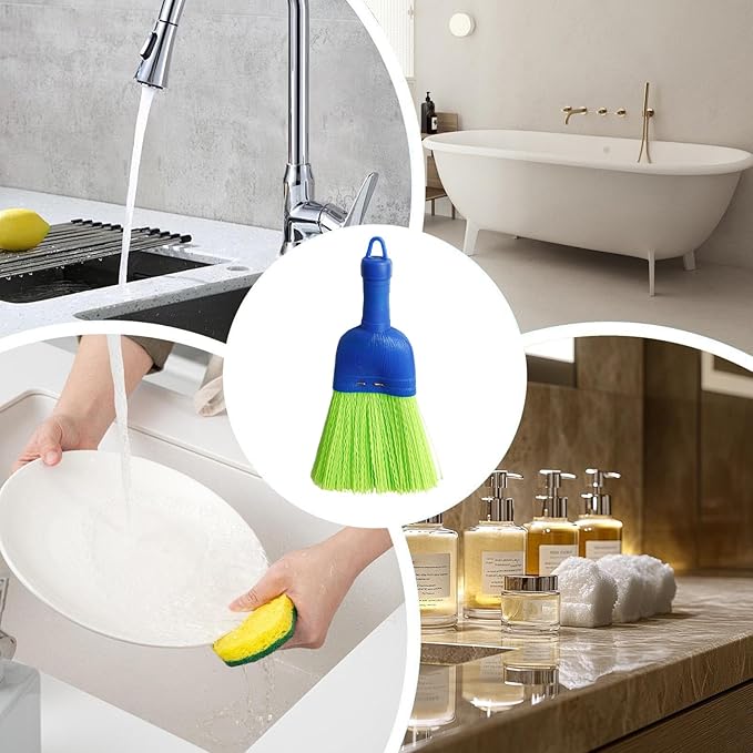 Handheld Broom - 2-Piece Portable Soft Bristle | Outdoor Whisk Broom Sweeping Brush | for Indoor Outdoor Home Rv Car College Bathroom Kitchen