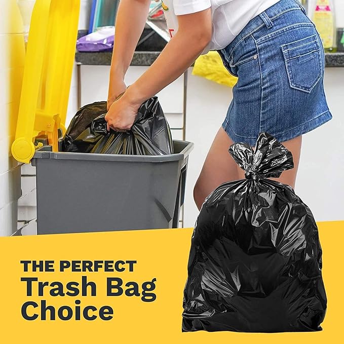 ToughBag 30-33 Gallon Trash Bags Heavy Duty (50 COUNT) 3 Mil Contractor Trash Bags – Heavy Duty Black Contractor Can Liners - Made In USA