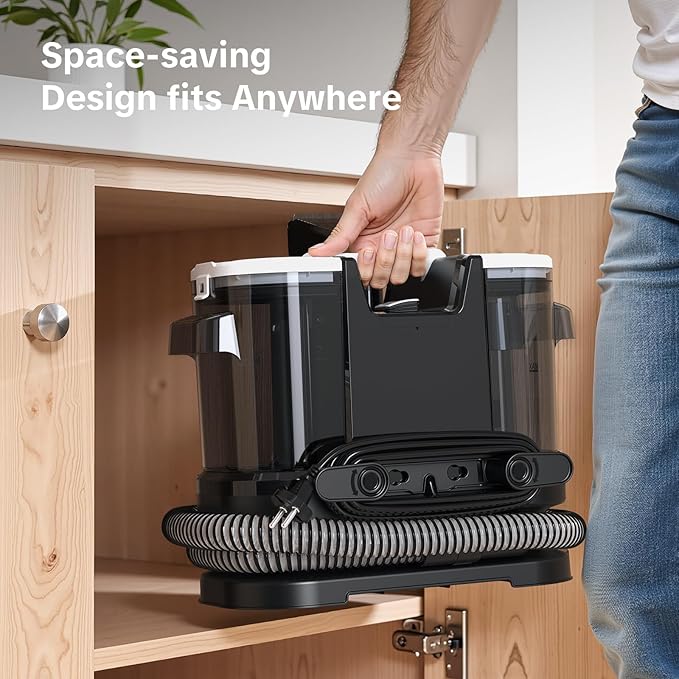 Couch Cleaner Machine 600W Motor - 20Kpa Suction Upholstery Cleaner Machine Portable Handheld Carpet Cleaner with Self-Cleaning and Long Hose for Pet Stains Couch Car Seats and Area Rugs