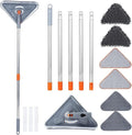 360° Rotatable Wall Mop with Long Handle Extension Pole Wall Cleaning Mop Triangle Dry and Wet Dust Wall Cleaner Mops(Type A)