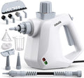 Handheld Steam Cleaner versatile and portable design comes with a safety lock and a 10-piece accessory set to easily remove dirt and grease (white).