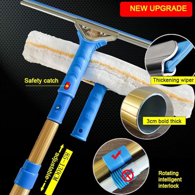Telescopic Window Cleaner Bar ScraperAlloy Multifunctional Window Cleaning Telescopic Rod Photovoltaic Panel Cleaning Brush/7.5M