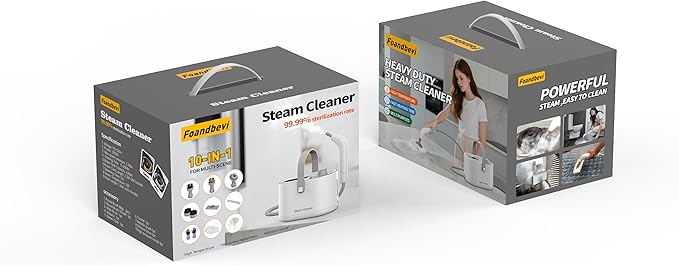 10 in 1 Multi-function Steam Cleaner for Home Portable Handheld Steamer for Cleaning 1200W High Pressure Steam Cleaner for Car/Kitchen/Upholstery/Glass/Tiles/Fabric White