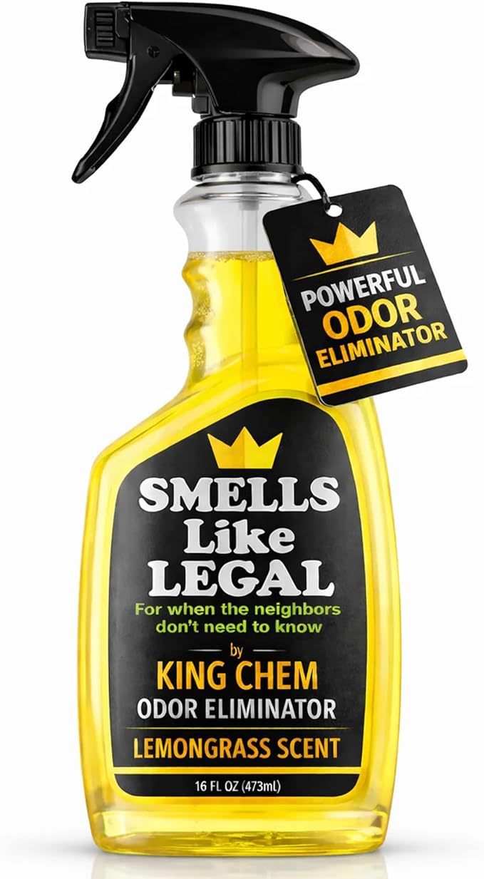 Lemongrass Odor Eliminator Spray – Neutralizes Smoke Pet Food &amp Household Odors – Non-Staining Fabric-Safe Deodorizer – Biodegradable Made in USA – 16 oz