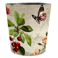 10L/2.64 Gallon Trash Can Decorative Waste Basket PU Leather Waste Paper Basket Waterproof Garbage Can for Bathroom Bedroom Office Kitchen and Living Room - Butterfly Four-Leaf Flower