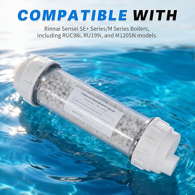 804000074 Condensate Neutralizer Kit Compatible with Rinnai Sensei SE+ &amp M Series Tankless Water Heaters &amp Boilers Including RU199i RUC98i M120SN