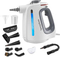 Spurgehom Handheld Multi-Surface Steam Cleaner with 11-Pc Accessories &amp Safety Lock – Dirty-Free 550ML Large Capacity Steamer for Floors Upholstery Cars and Home Use