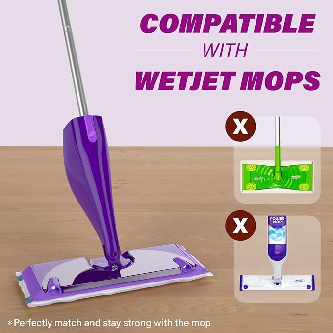 Wetjet Pads Refills 32 Count Disposable Mop Pad Refills for Swiffer Wet Jet Mops Thickness Absorbent for Household Cleaning &amp Suit All Multi-Surface