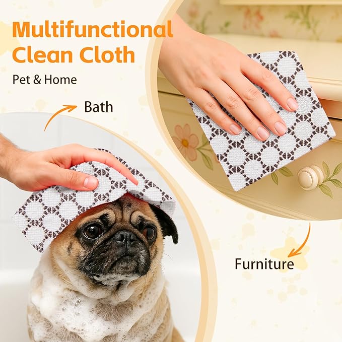 Microfiber Cleaning Cloth Roll 50-Count Reusable Durable No Streaks Absorbent Lint-Free Non-Scratch Easy Tear-Away Towels Dish Rags for Kitchen Home Car &amp Glasses White Waffle 12x12 in