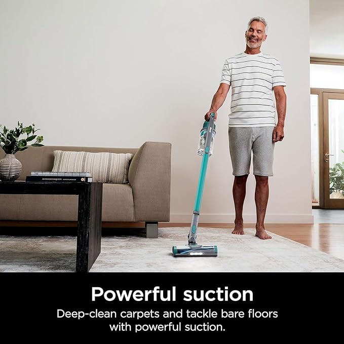 Shark Pet Pro Cordless Lightweight Stick Vacuum Cleaner Self Cleaning Brushroll 40 Min Run Removable Handheld XL Dust Cup Relax Green (Renewed)