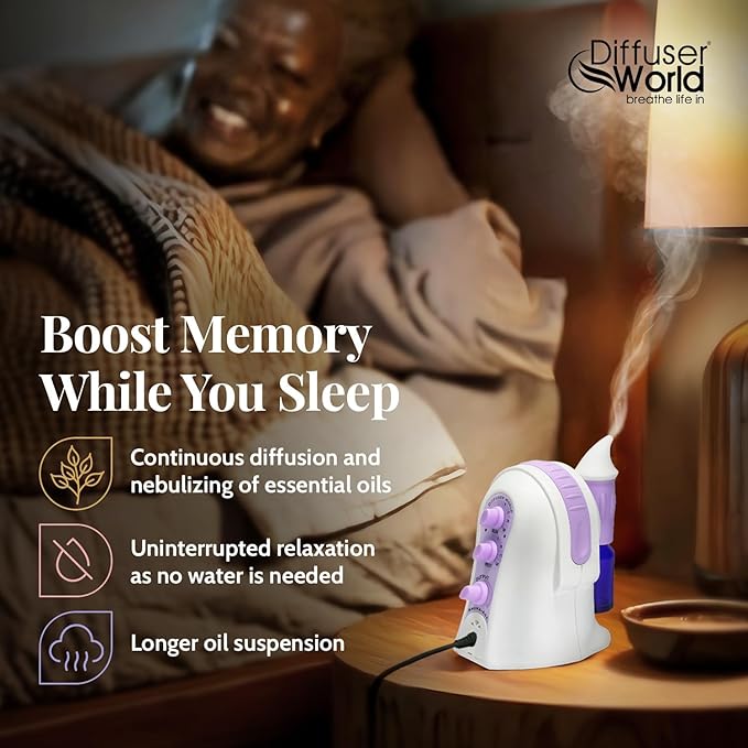 1000 Sq Ft Waterless Diffuser for Essential Oils Made in USA Lavender Waterless Aroma Atomizer for Large Room Fragrance Air Diffuser for Home Scent Machine Air Aromatherapy Oil Diffusers