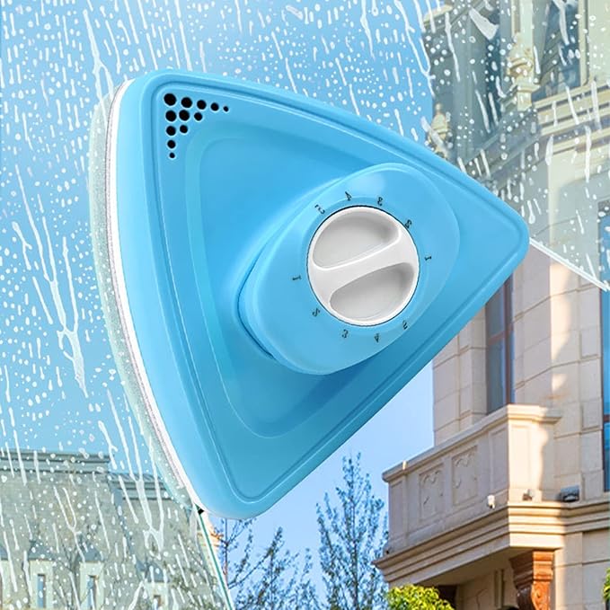 Magnetic Window Cleaner Double Side Glass Cleaning Brush Magnetic Window Cleaner for Window Cleaning Household Cleaning Tool 5-Files Adjustable Thickness 6-40M