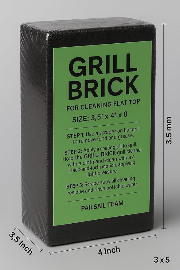 Commercial Grade Heavy Duty Grill Cleaning Brick Bulk 2 Pack. Pumice Stone Cleaner Tool Cleans and Sanitizes Restaurant Flat Top Grills or Griddles Effectively Without Harsh Chemicals or Abrasives