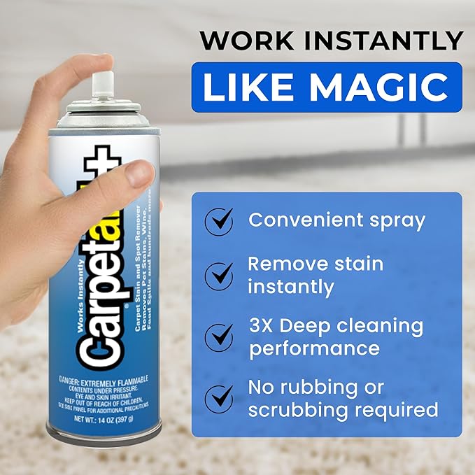 Carpet Aid Spot &amp Stain Remover – Removes Oil Grease Ink Coffee Pet Urine &amp Lipstick from Carpets Rugs &amp Upholstery