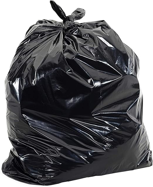 Commander 42 Gallon 4 MIL Black Heavy Duty Trash Bags - 33'' x 45'' - Pack of 128 - for Home Kitchen Lawn Outdoor Construction &amp Contractor'