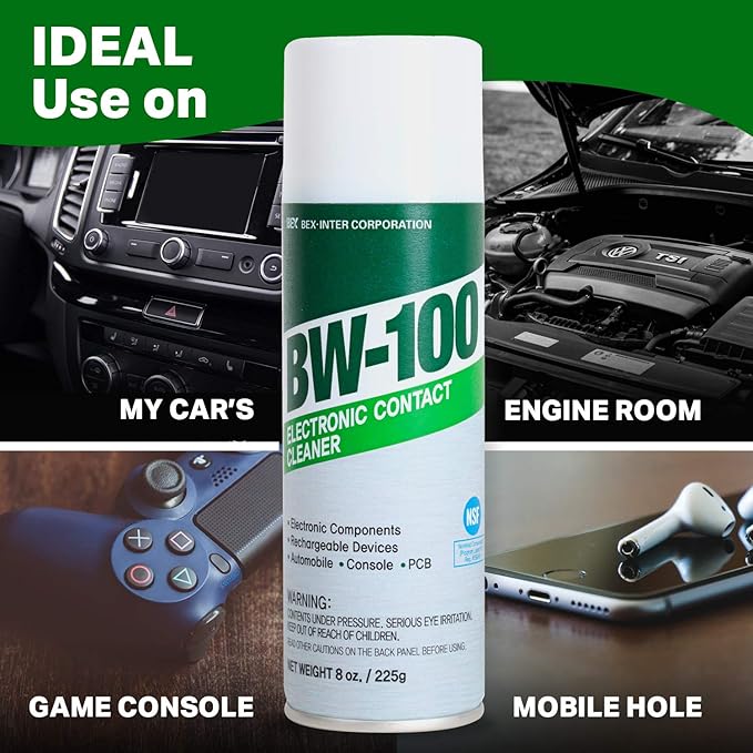 Non-Flammable Electronic Contact Cleaner Aerosol Spray- Safely Cleans Joycons Computers PCB and More - Removes dust Dirt and contaminants on Contacts - Quick Dry|8oz/225g |