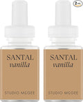 Pura x Studio McGee Home Scent Refill - Smart Air Diffuser - Up to 120-Hours of Luxury Fragrance per Refill - Home Essential - Clean &amp Safe Diffuser Fragrance - 2 Pack Santal Vanilla