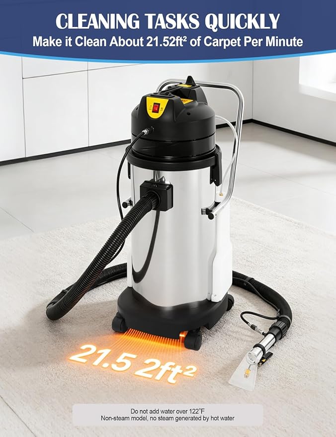 40L/11Gal Commercial Carpet Cleaner 3 in 1 Multi-Purpose Floor Cleaning Machine Vacuum Cleaner 1049W Professional Heavy Duty Extractor Vacuum Washing Machine for Curtain Sofa Carpet Cleaning Machine