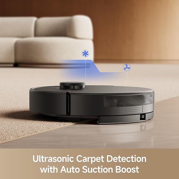 Mova E30 Pro Plus Robot Vacuum 19000Pa Suction DuoRoller Brush Anti-Tangle Self-Emptying 90-Day Hands-Free Extendable Side Brush for Edge Cleaning App &amp Voice Control