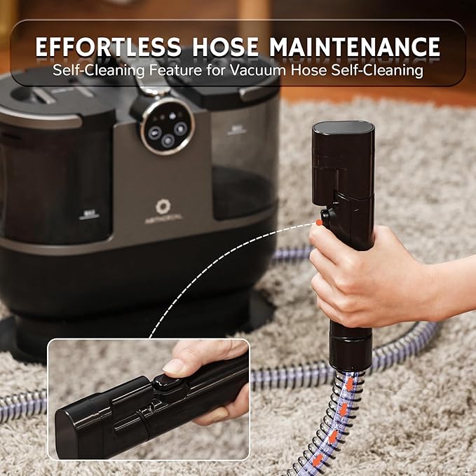 Airthereal S1 Carpet Cleaner Machine Instant Heating Portable Upholstery Spot Cleaner Shampooer Machine with Self-Cleaning 14 Kpa Stain Remover Deep Cleaner for Pets Stairs Car Seat and Couch