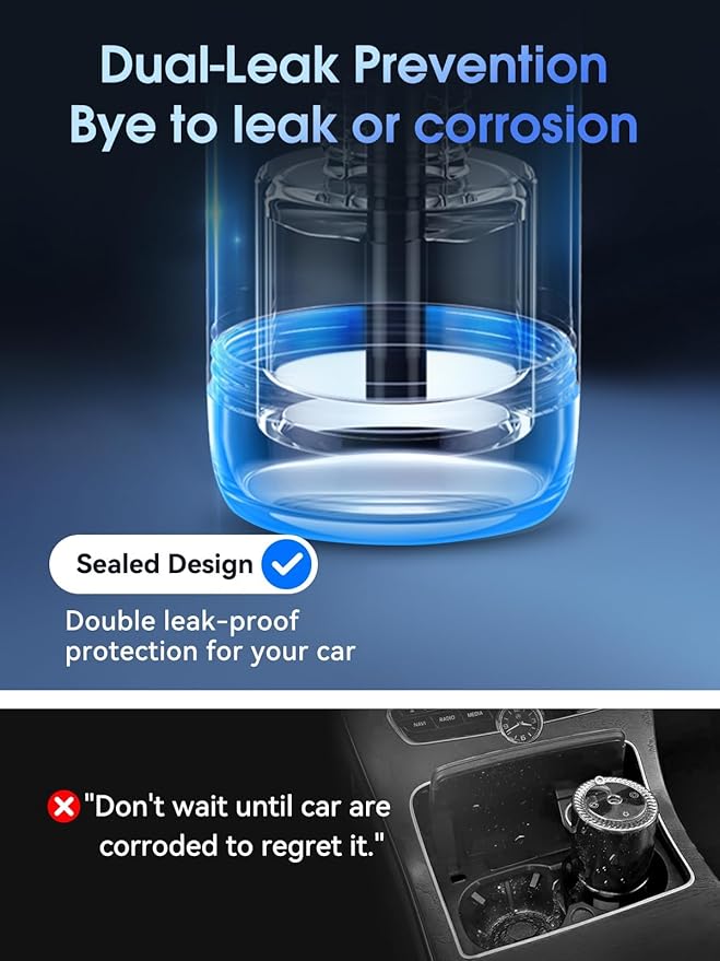 Ceeniu Smart Car Air Fresheners New Smell Experience By Ultrasonic mist Auto On/Off Natural Fragrance Lasts for 4 Months Adjustable Built-in Battery Car freshener