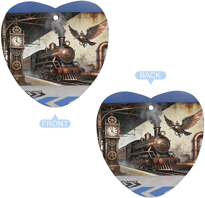 5PCS Car Air Freshener Hanging Personalized Double Sided Steampunk Express Car Fresheners Long Lasting New Cars Scents Cute Automotive Freshies for Closets Drawers (tea)