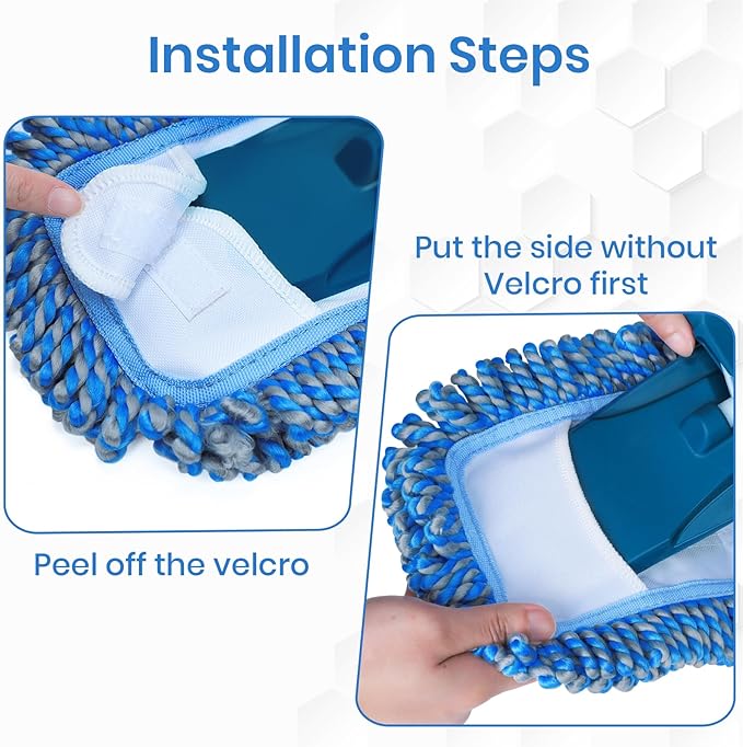 Mirofiebr Dust Mop with 5 PCS Washable Mop Pads and Extendable 57” Long Handle Multifunction Floor Mop for HardwoodMarbleLaminateTile Floor Mopping