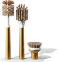 Ionic Brush Set Magnetized to Stand Upright Stainless Steel with Replaceable Heads Brass/Gold