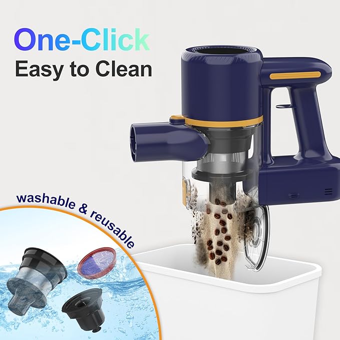 Cordless Vacuum Cleaner 6 in 1 Powerful Stick Vacuum for Home 2200mAh Battery Vacuum Rechargeable Vacuum (Cobalt)