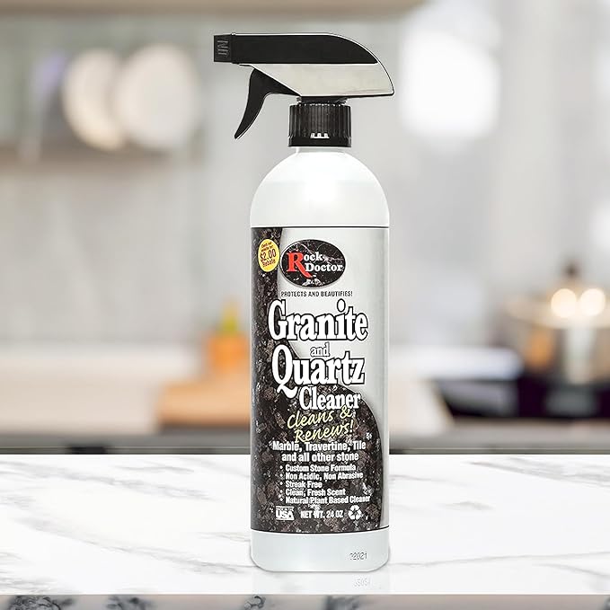 Rock Doctor Granite and Quartz Cleaner kit 64oz and 24oz. Cleans Tile Marble Kitchen Countertop and Natural Stone Surfaces Streak-Free Shine