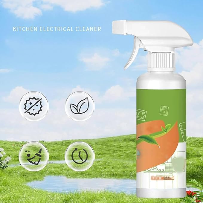 10.5 oz/300 ml Electrolyzed Ion Kitchen Cleaner Spray Multi-Purpose Kitchen Grime Remover 2026 New Kitchen Appliance Cleaner Convenient Handheld Cleaner Grease Clean for Oven Stove Range Hood (3)