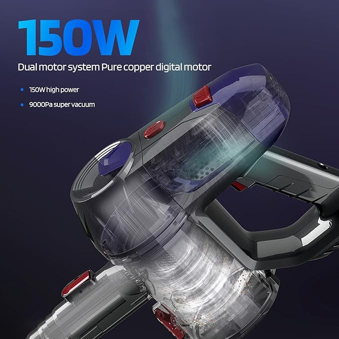 Talent Star Cordless Vacuum Cleaner Lightweight Stick Cleaner with Powerful Suction10Kpa Super Suction 150W High-Speed Detachable Battery Up to 40min Runtime for Home Hard Floor Carpet Pet Hair A