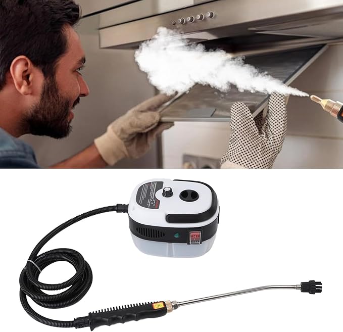 2500W Handheld Steam Cleaner High Temperature Pressurized Steam Machine with Brush Heads Rapid Heating and Powerful Deep for Kitchen Bathroom Car (US Plug 110V)