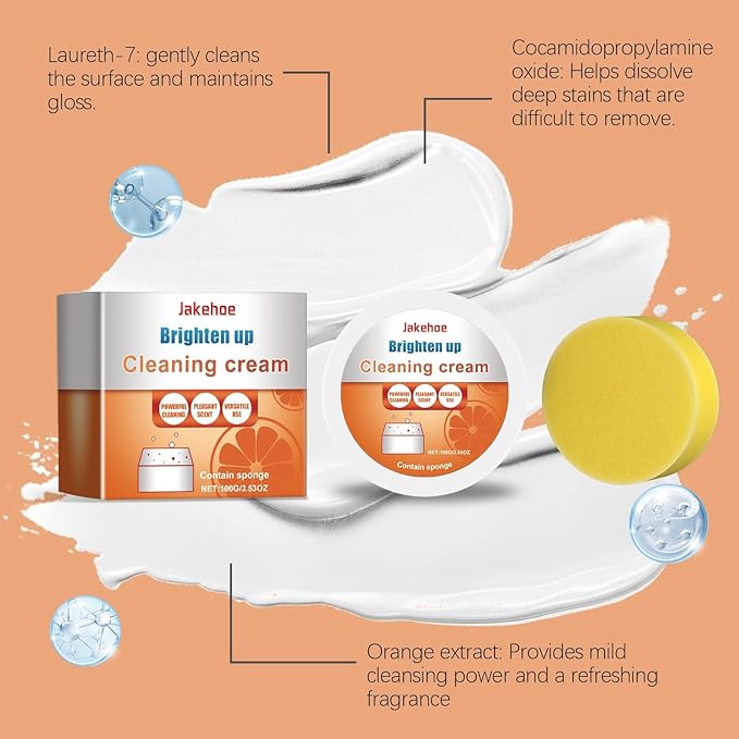 Multi-Purpose Cleaning Paste - Stain Remover For Kitchen Living Room Bathroom - Restores Shine &amp Smoothness(3PCS)