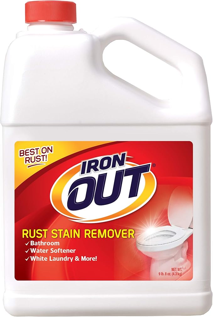 Iron OUT Powder Rust Stain Remover Remove and Prevent Rust Stains in Bathrooms Kitchens Appliances Laundry and Outdoors 9.5 Pound