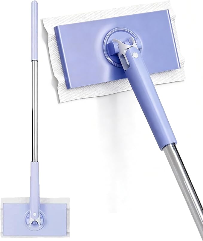 Snap Grip Mini MopConvenient Cloth Changing Mini Mop + Cleaning Cloth*5No Wash Lazy Mops Wet and DryUtomatic Gripping or Releasing360° Zero-Touch Gap Dust Cleaner for Multi Cleaning