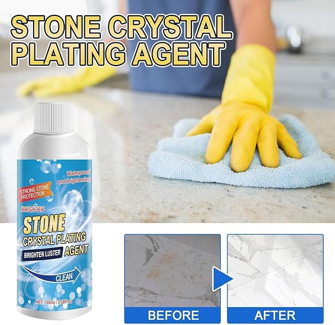 GDSAFS Stone Crystal Plating Agent Stone Stain Remover Crystal Stone &amp Marble Cleaning Agent Effectively Removes Oxidation Rust Stains (3pcs)