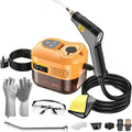 2500w Handheld High-Temperature Pressurized Steam Cleaner 6-Speed Portable Steamer 10s Fast Heating 1.2L Water Tank for Cleaning Auto Detailing Furniture Kitchen Grout FloorTile (Orange)