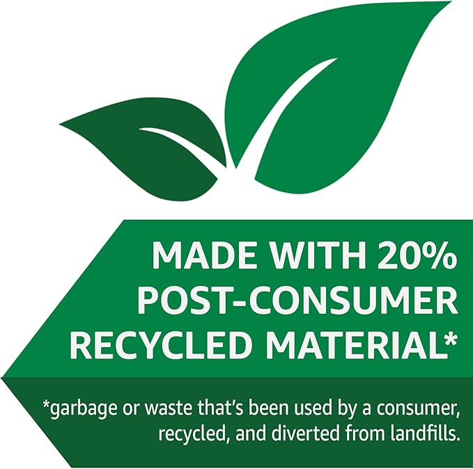 Amazon Basics 39 Gallon Lawn &amp Leaf Heavy Duty Drawstring Trash Bags20% Post Consumer RecycledBlack(Pack of 160)
