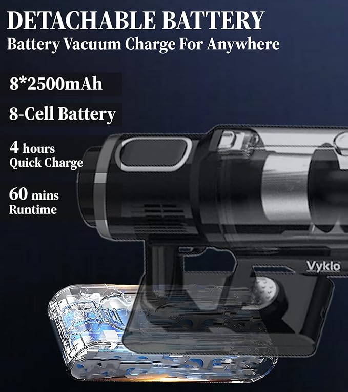 V-S12 Replacement Rechargeable Battery V-S12 Cordless Stick Vacuum 2500mAh 29.6V 74Wh Wireless Vacuum Cleaner Lithium Ion Battery (V-S12 Battery) (NOT for V-B8 or VR8)